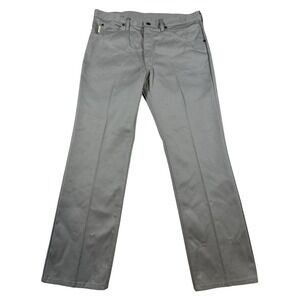 70s Vintage Roebucks Mens Gray‎ Western Workwear Pants 36x29 Straight Leg Twill